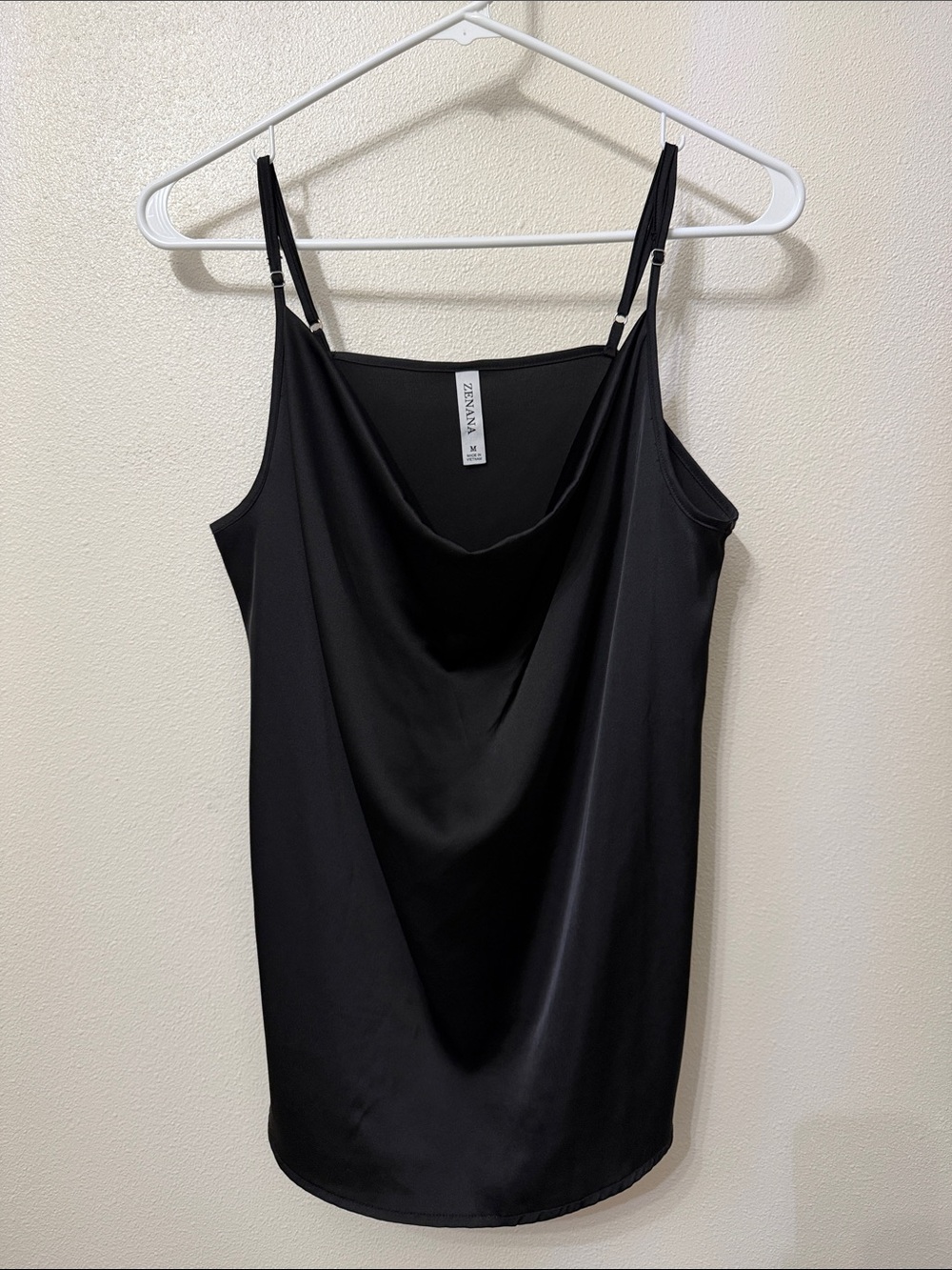 Zenana Satin Cowl Neck Camisole